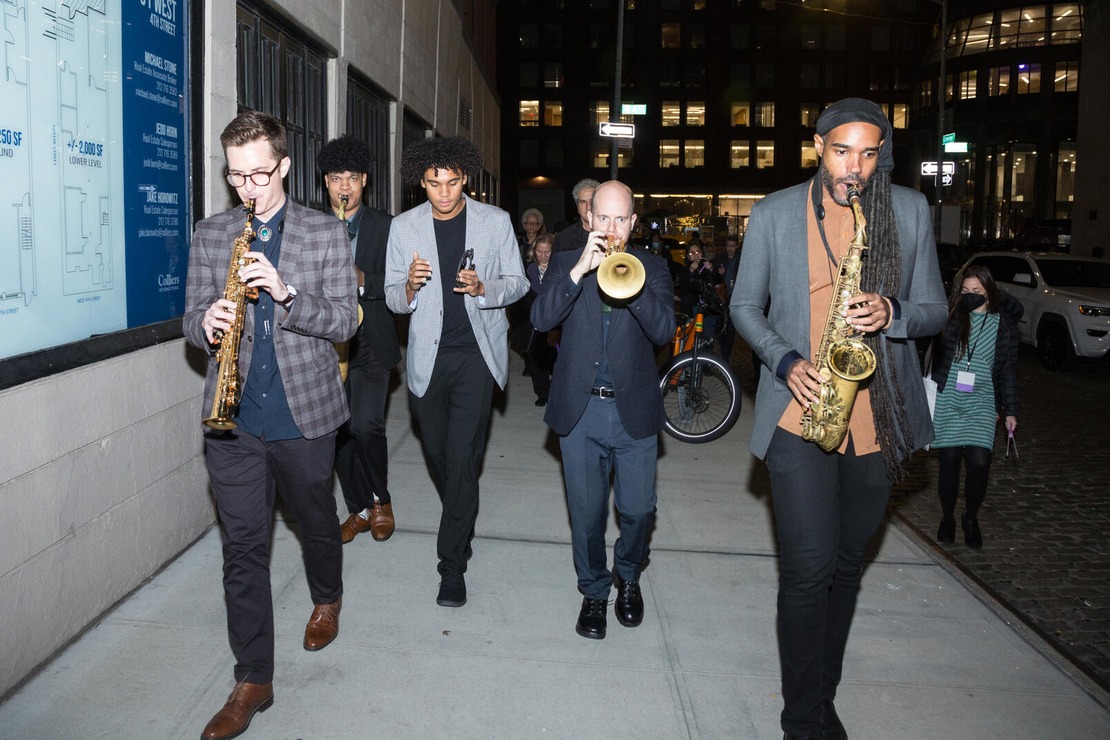 Left to right - Ethan Helm, Matthew Garcia, Anton Kot, Jack Harre, Marcus Miller : NYU photo