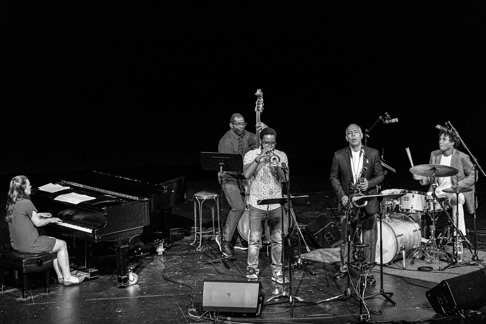 Anton Kot at the Litchfield Jazz Festival - Left to Right: Caili O'Doherty, Avery Sharp, Jean Caze, Don Braden: Stephan Papandrea photo